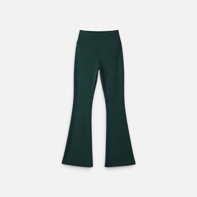 Evergreen girls’ flare pants, full-length front view
