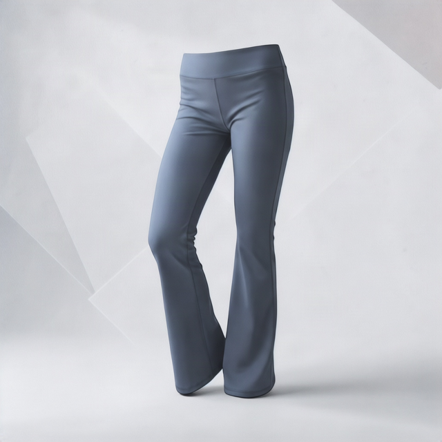 Deep Teal girls’ flare pants, full-length front view