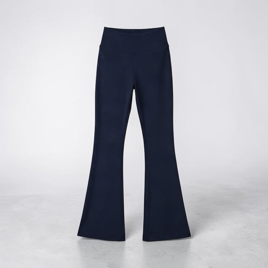 Navy Blue girls’ flare pants, full-length front view